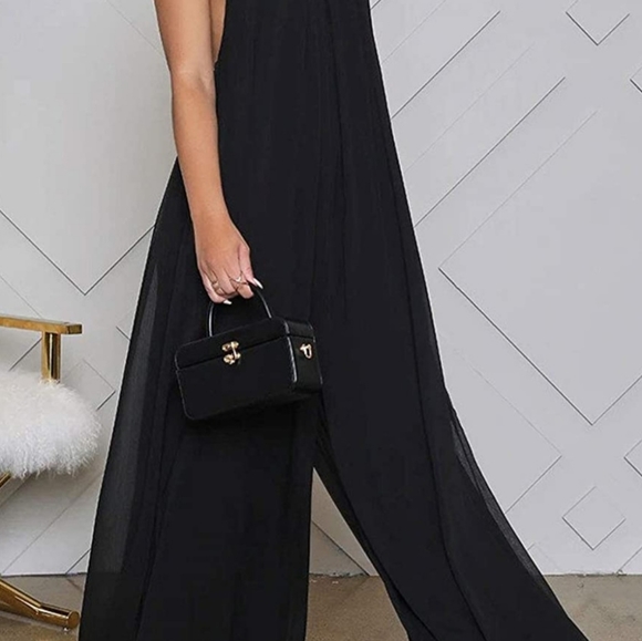 Fashion Black Jumpsuit new size L,XL Available. Chiffon - Picture 6 of 11